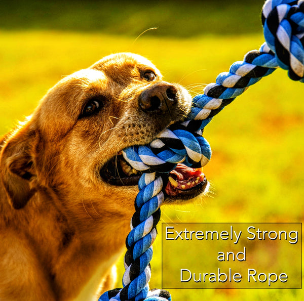 Rope dog toy designed for interactive tug-of-war 100% cotton fiber rope for large breed dogs