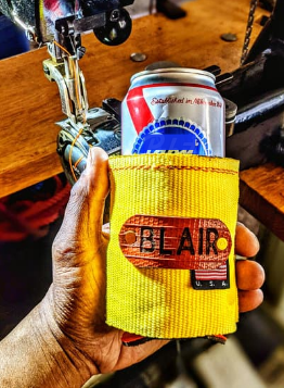 12 oz repurpose fire hose customizable insulated drink coozie makes a great gift for him/husband, firefighter, military, and public safety.