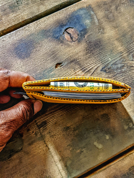 The hero in your pocket customizable minimalist repurposed rubber firehose front pocket wallet....gift for him firefighter,military, and public safety
