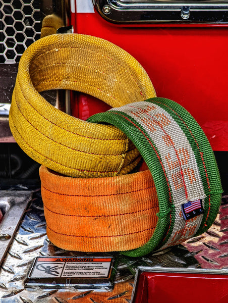 Fire hose ring dog toy made from heavy-duty recycled and repurposed structural fire hose. The perfect toy for dogs that destroy everything