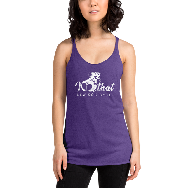 That new dog smell Women's Racerback Tank - Montana Select Premium Pet Products.
