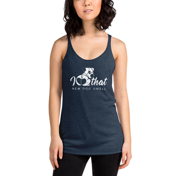 That new dog smell Women's Racerback Tank - Montana Select Premium Pet Products.